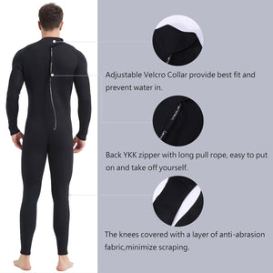 Lemorecn Ultra Stretch 5mm Men's CR Neoprene Wetsuit Full Body Diving Snorkeling