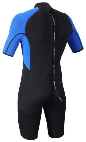 Lemorecn Wetsuits Mens Shorty Premium 3mm Neoprene Diving Suit Jumpsuit
