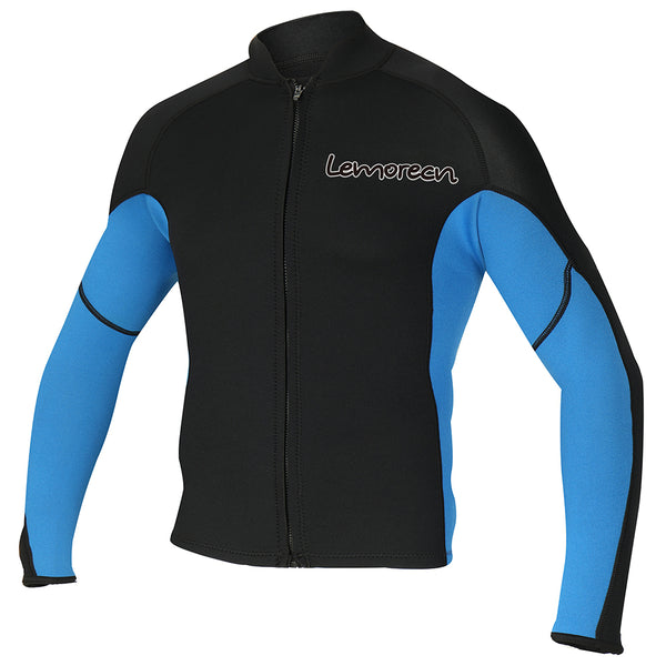 Lemorecn-men's-black-blue-2mm-neoprene-wetsuit-top